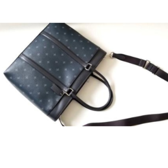 NEW COACH men Diamond Pattern large Tote Briefcase - Picture 8 of 8